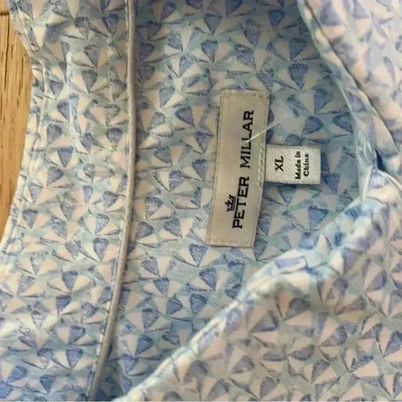 Peter Millar Short Sleeve Button Up Shirt Blue Xl - Picture 2 of 8